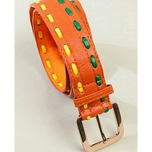 Orange Stitched Waist Belt